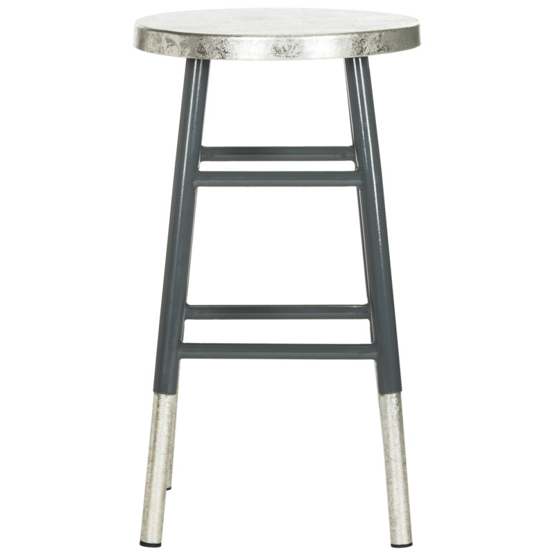 Tabouret de bar et de comptoir Amiaha, Tabouret de comptoir (assise de 24 po de hauteur), Gris, Argent