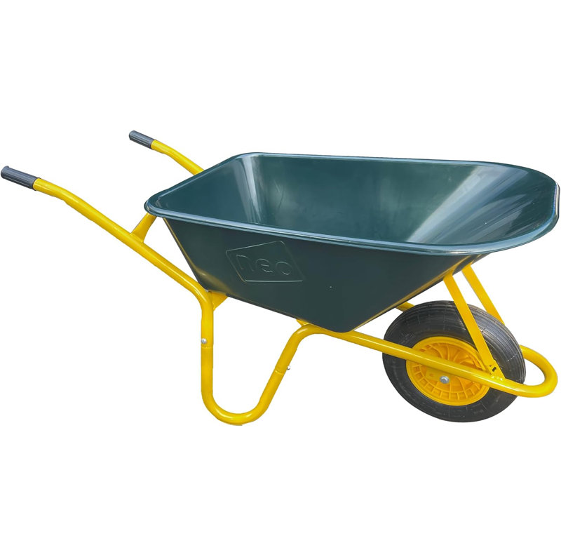 Neo Garden Wheelbarrow Heavy Duty 110L 150kg Durable Plastic Green Tray Barrow P