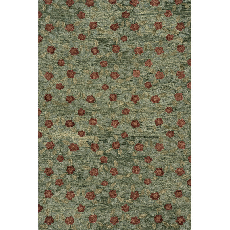 Genevive Modern Floral Wool Rug, Runner 2'6" x 8'