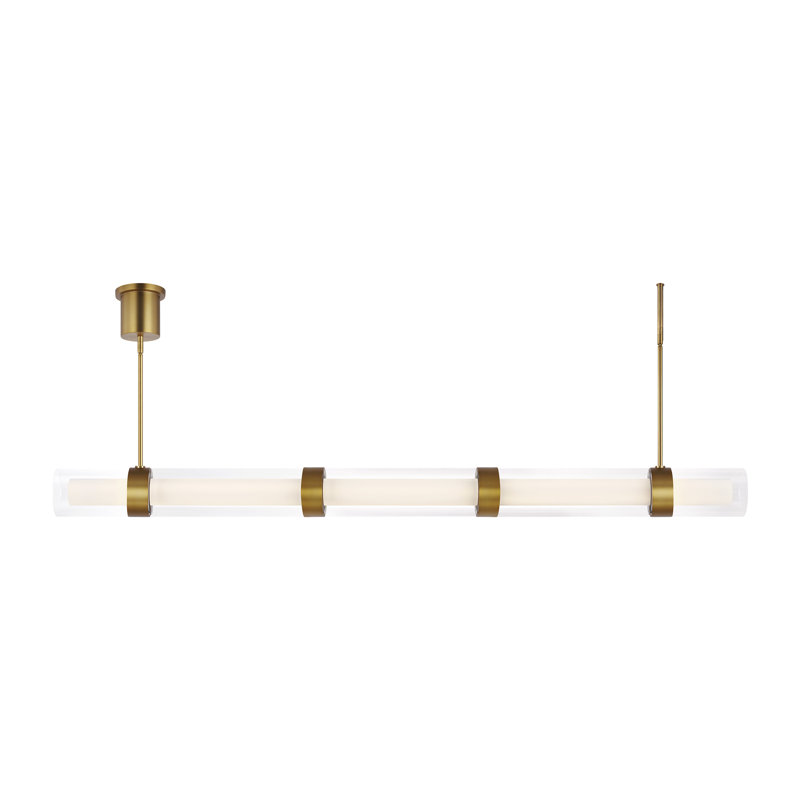 Wit 1 - Light LED Pendant, 6" H x 55.9" W x 3.9" D, Aged Brass
