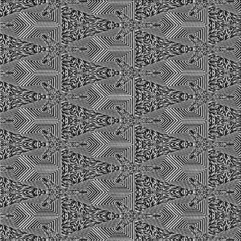Tapis de zone noire à motifs, Carré 4 pi