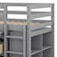 Lit mezzanine simple en bois avec bureau d'écriture rétractable, 4 tiroirs et tablettes de rangement, lit mezzanine avec bureau mobile latéral-1280994264