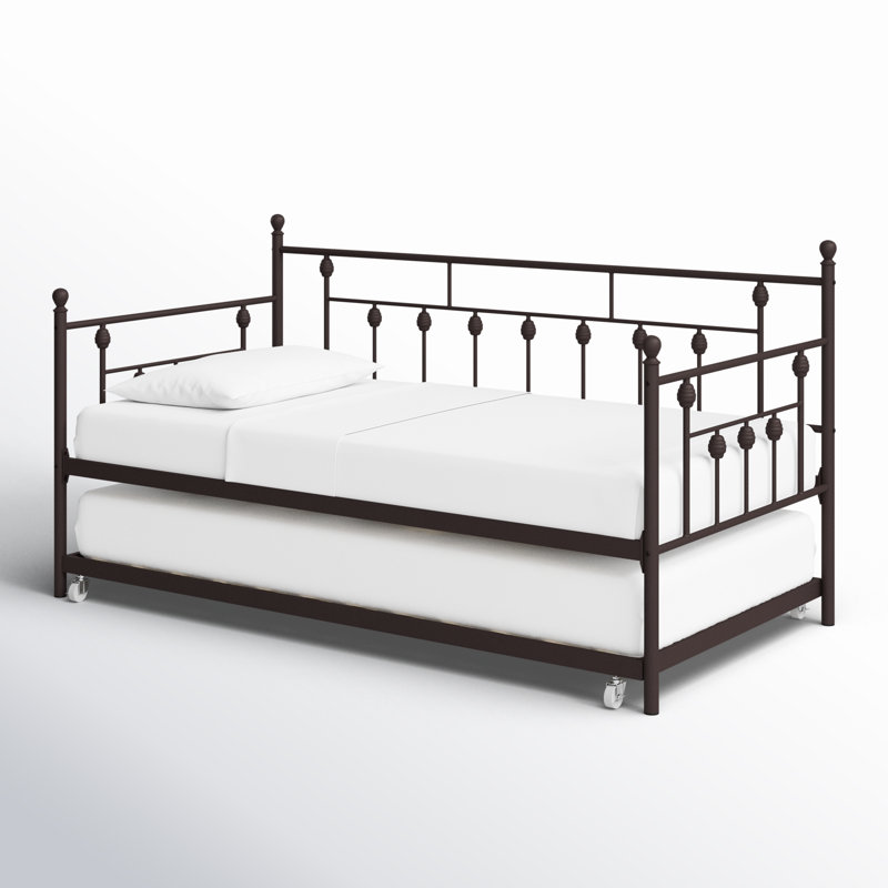 Lit de jour simple avec couchette Losh, Brun cuivré