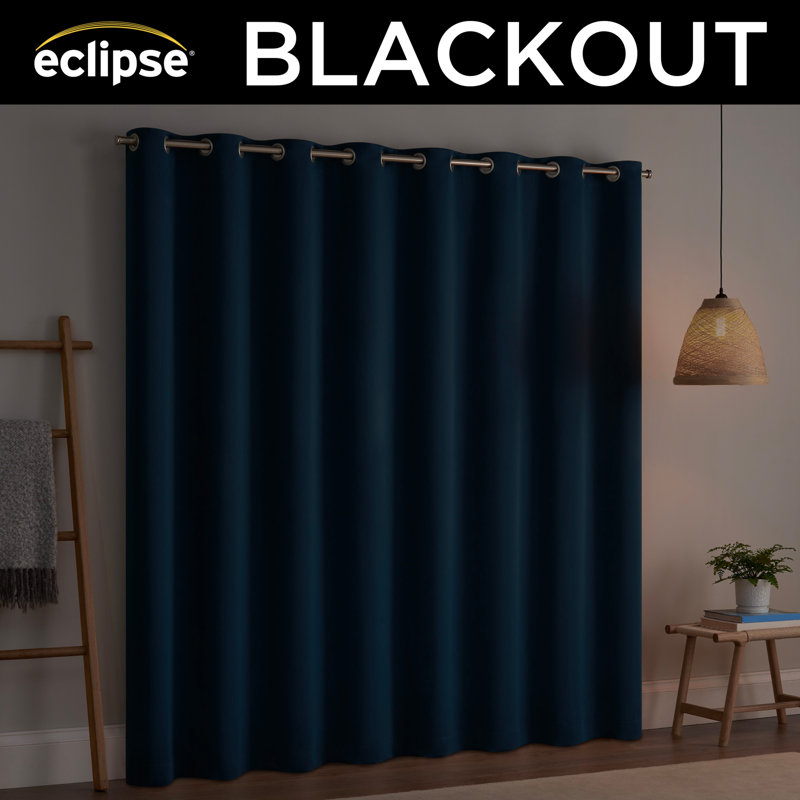 Indigo Blackout Grommet Extra Wide Patio Door Curtain Panel 84" x 100"