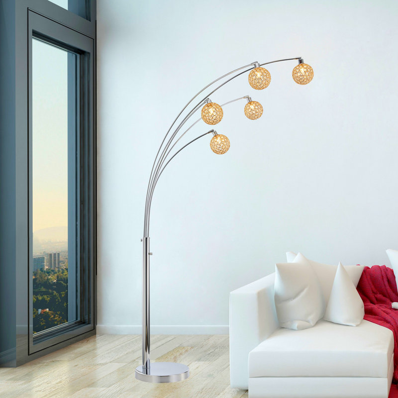 Lampe sur pied à branches en cristal 84 "Manhattan Quan Manhattan, Or
