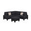Canapé modulaire rembourré 6 pièces Modern, noir-1113290706