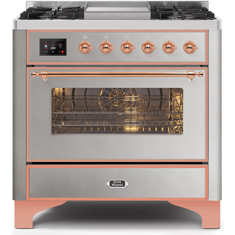 Majestic II Series 36" 3.5 cu ft. Freestanding Dual Fuel Range, Stainless Steel/Copper, Natural Gas
