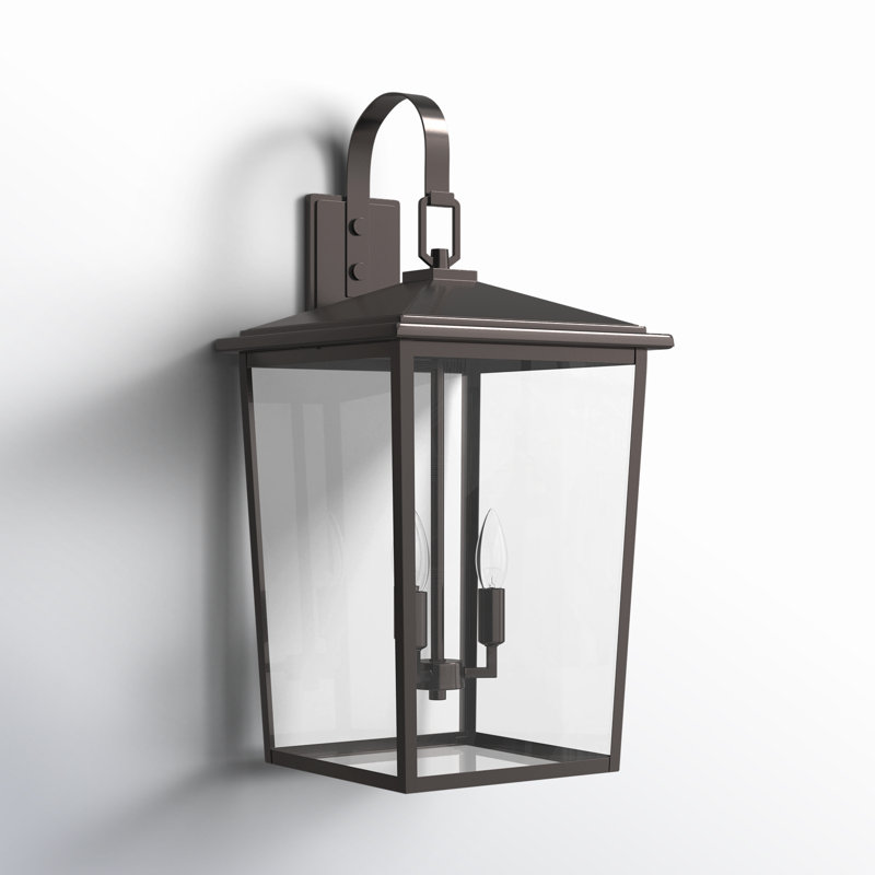 Messerly 3 Light 24" Tall Outdoor Wall Sconce, Bronze