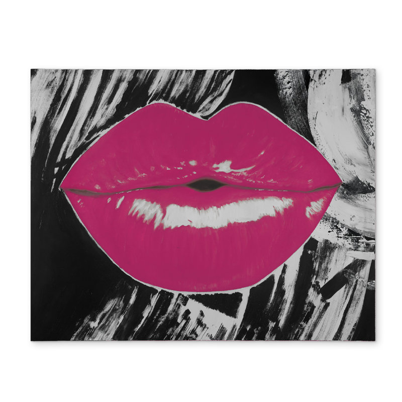 Romantic Pink Glossy Lips Placemat | Polyester Home Decor