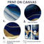 «Vibrant Blue and Gold Flow Art I», art mural transitionnel abstrait 2 pièces-611144186-611144161-611144184