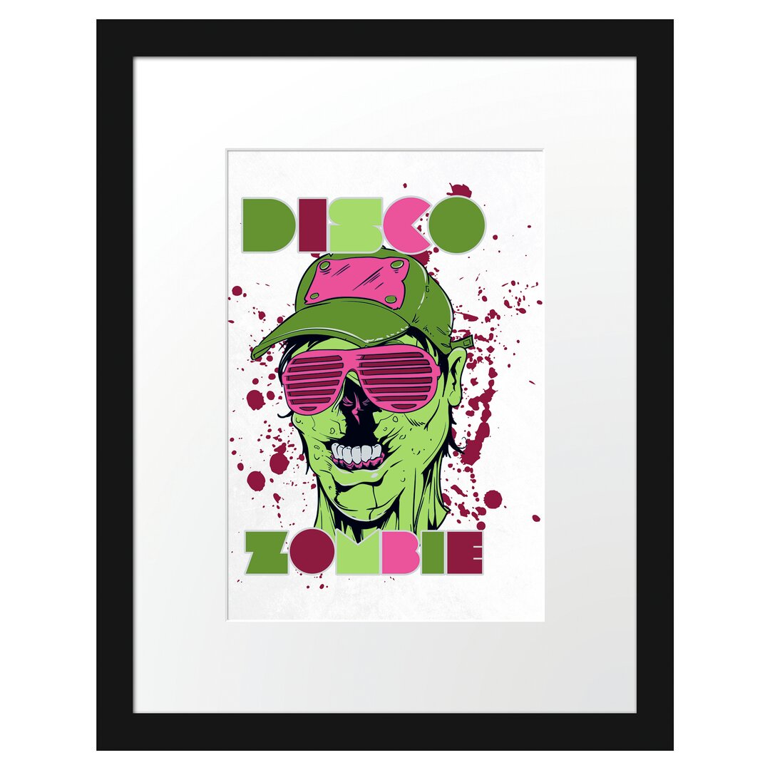 Gerahmtes Poster Disco Zombie White