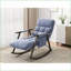 Chaises berçantes pour adultes, chaise longue pliante rembourrée avec dossier haut réglable et amp; Repose-pieds | Velours bleu marine-1199140319