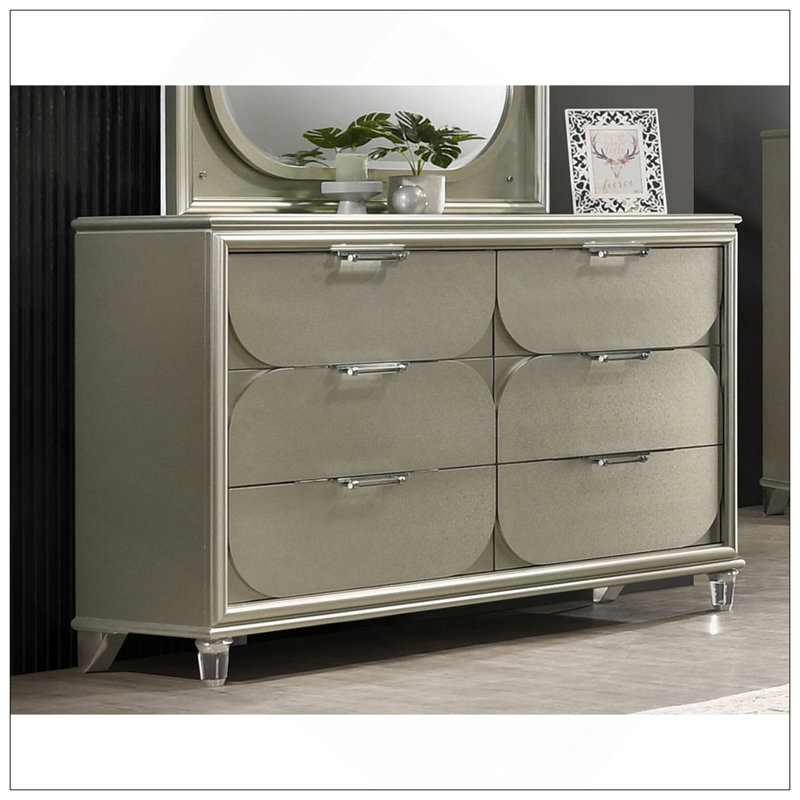 Commode contemporaine en acrylique à 1 poignée à 6 tiroirs