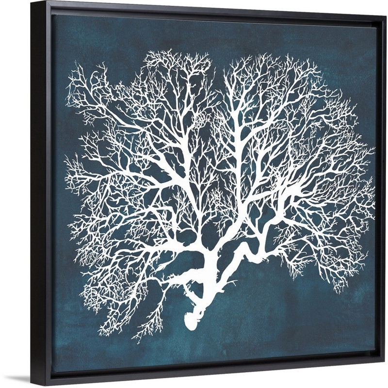 «Inverse Sea Fan III», art mural sur toile, H 38 po x l 38 po x P 2 po, Cadre noir