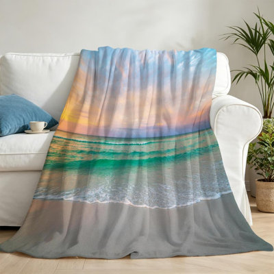 Jeté transparent en flanelle de polaire ultra douce, imprimé un matin Florida lever de soleil