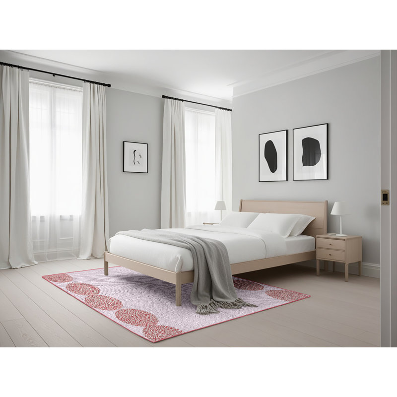 Tapis mauve/brun à motifs légers, Rectangle 5 pi x 7 pi