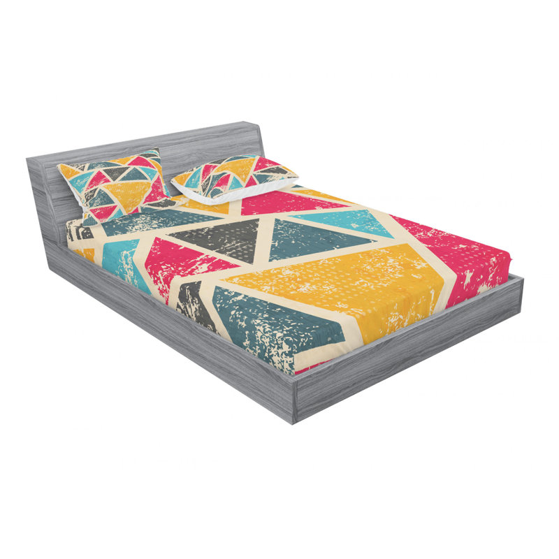 Ensemble de draps géométriques Funk, Ensemble de draps pour lit double avec un drap-hou