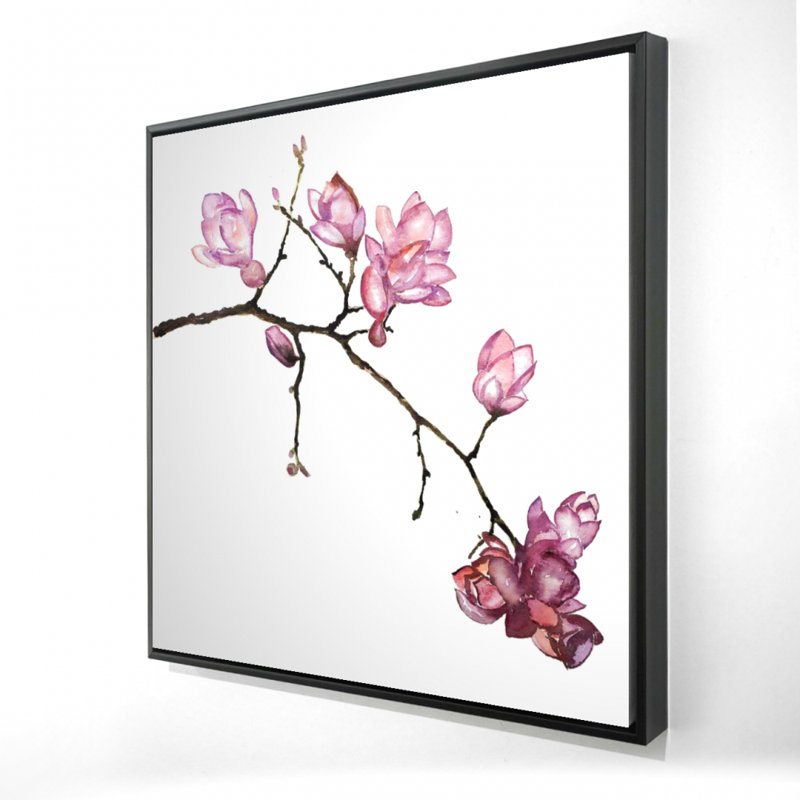 Branche de fleurs de cerisier - Toile encadrée 36 po x 36 po