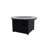 Round Rustic Polymer Fire Table with Propane Shelf-124892589-124892599