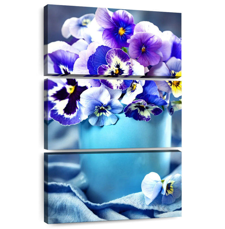 Harnek Pansies In A Vase, 38" H x 24" W