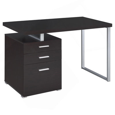 Bureau réversible à 3 tiroirs Cappuccino