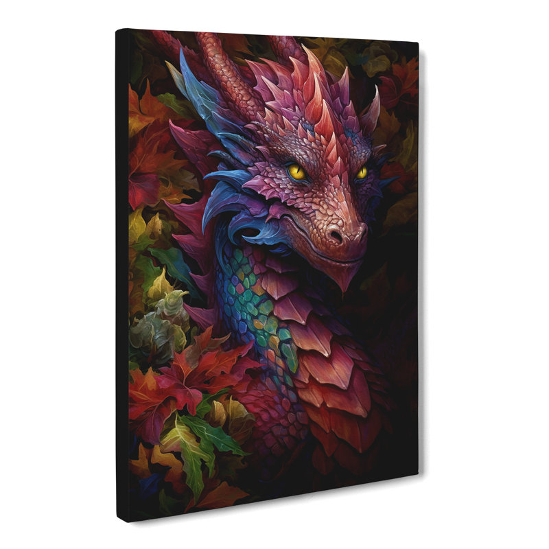 Dragon Tachisme - Print on Canvas, 76cm H x 50cm W x 3cm D