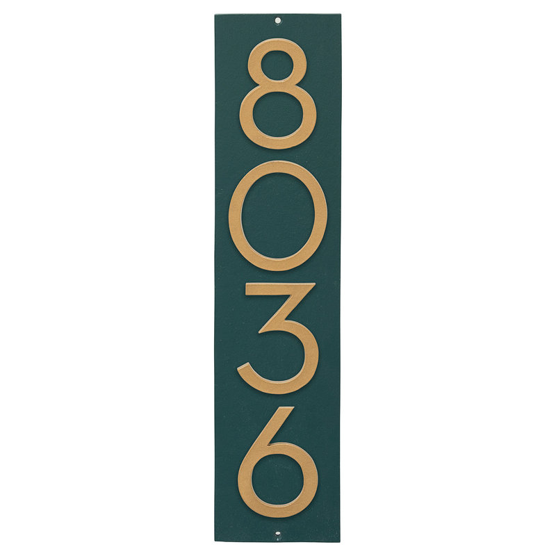 Plaque murale rectangulaire verticale flottante 6 po, Vert chasseur / or, Oui