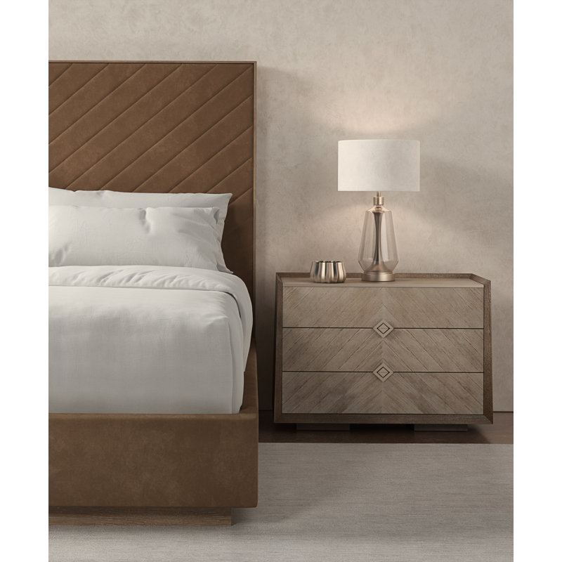 Meet U In The Middle Upholstered Bed, King, Brown