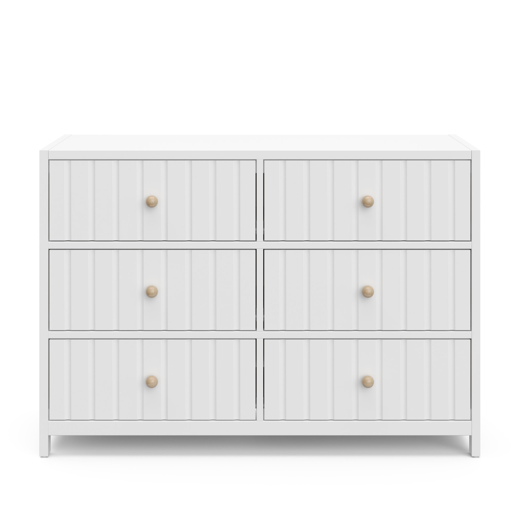 Teddi 6 Drawer Double Dresser, White
