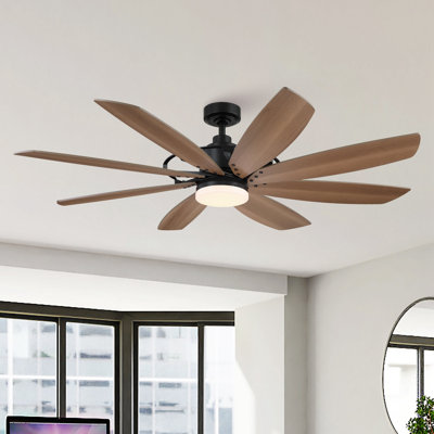 Jaysleen 60" Farmhouse Large Windmill Ceiling Fan with Light and Remote