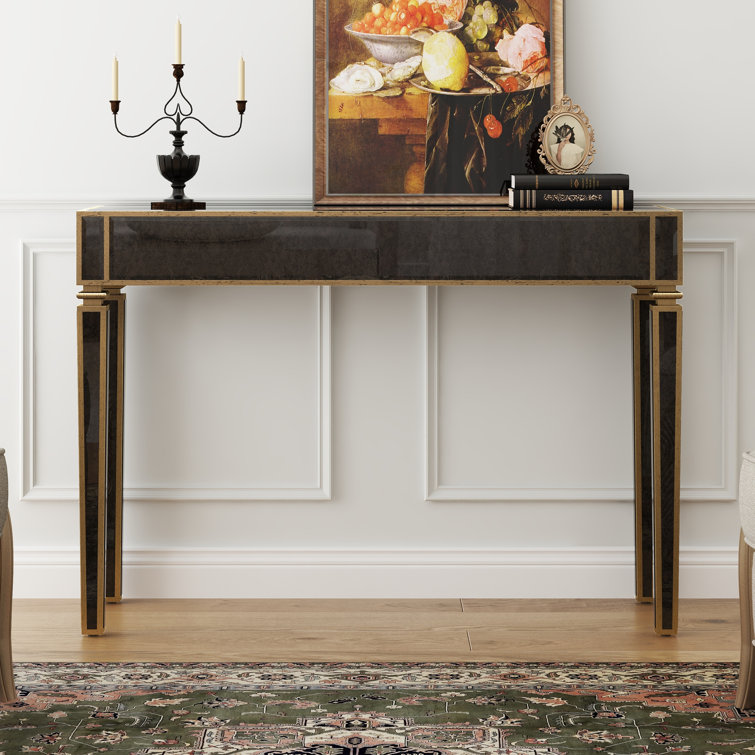 Adelais Vintage Mirrored Glass Console Table