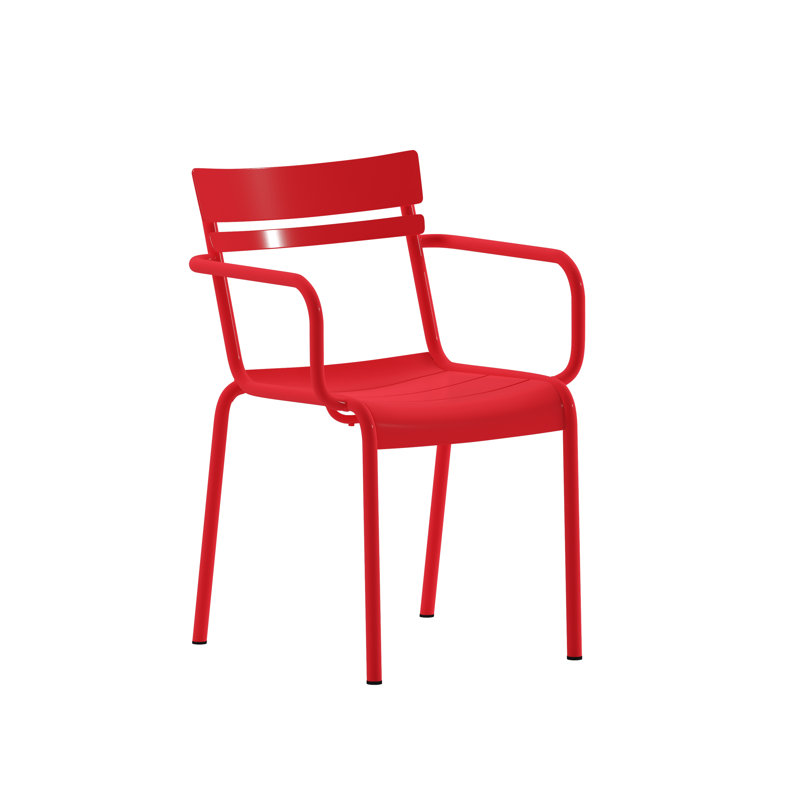 Tabouret de bar moderne / intérieur en acier à 2 lattes de qualité commerciale moderne, Rouge