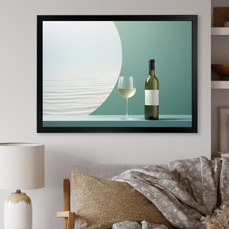 Chablis charme sur toile, H 34 po x l 44 po x P 1,5 po, Cadre simple noir