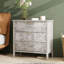 Armoire simple à 3 tiroirs de style américain avec panneaux de tiroirs en relief
