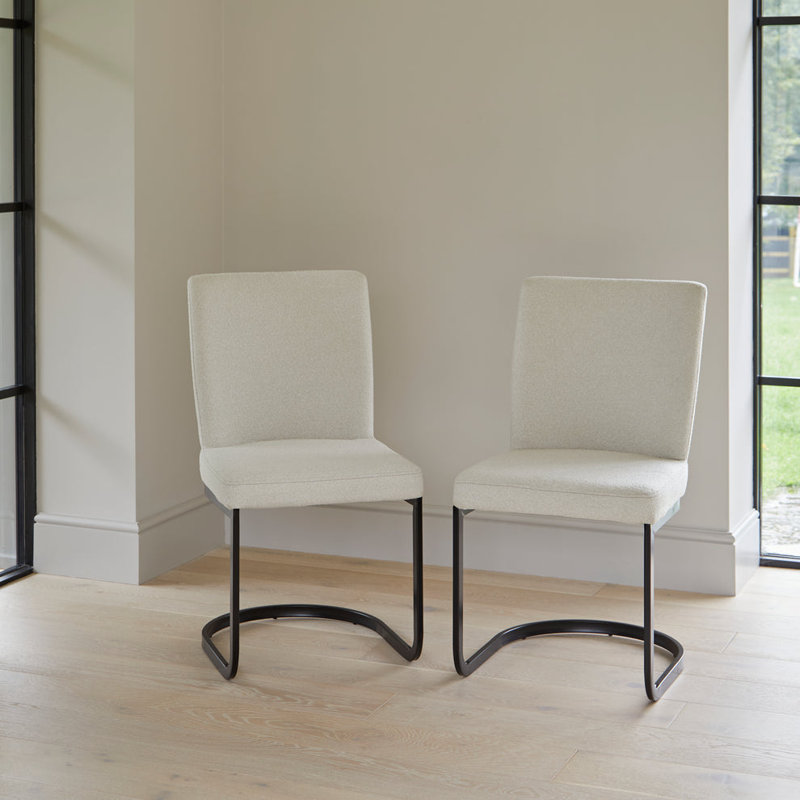 Lola 49cm H Side Chair in White, Black