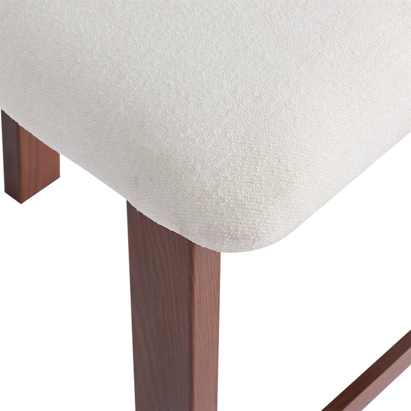 Tabouret de comptoir rond avec dossier bas de 26,5 po Canterbury, Noyer/blanc