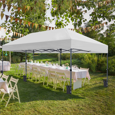 10 x 20 FT Pop-up Canopy with One-Push-To-Lock Setup Mechanism