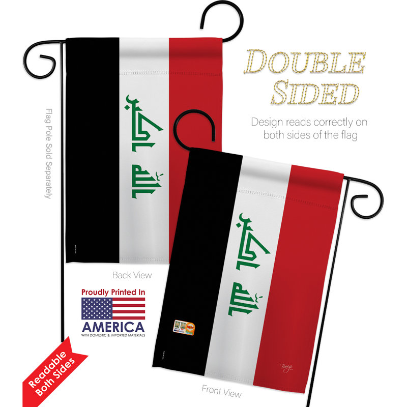 Ensemble drapeau 2 côtés 1 pi 7 po x 1 pi 1 po iraq