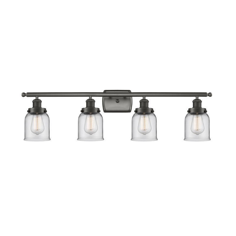 Éclairage pour meuble-lavabo de salle de bain 5 "- 4 lumières 36" Ballston Urban Bell, Noir mat, Blanc mat, Incandescente 