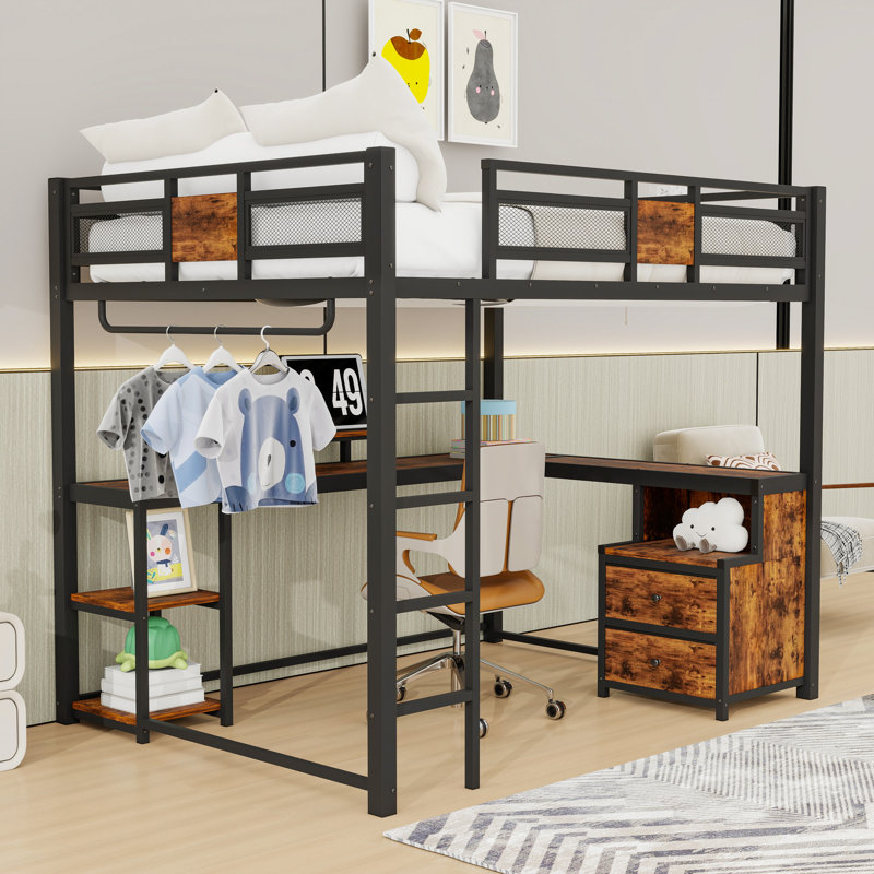 Loft Bed With Desk And Storage Drawers