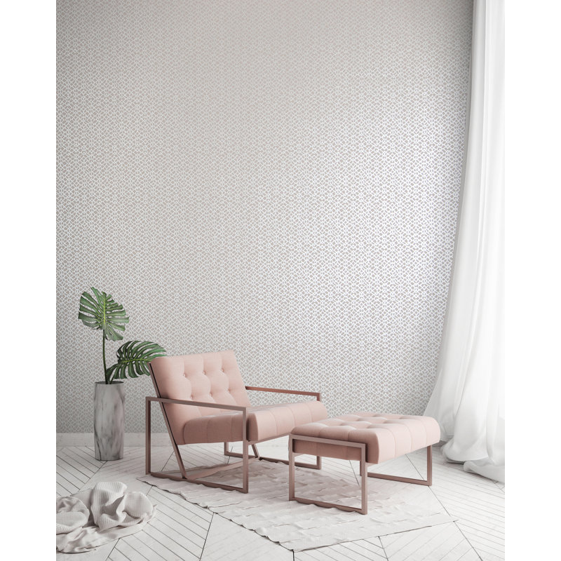 Slow Living Metallic Geometric Motif Wallpaper Roll, Dusty Lilac