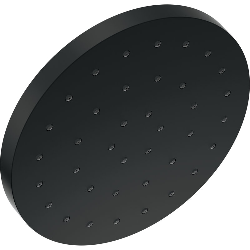 Pomme de douche fixe à réglage unique avec technologie H2Okinetic, Noir mat