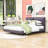 Queen Upholstered Platform Bed with Sensor Light and Floating Design-1511551176