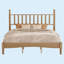 Lit plateforme en bois avec tête de lit en forme de gourde, lit plateforme de style rétro avec support à lattes en bois-124338082-125283107