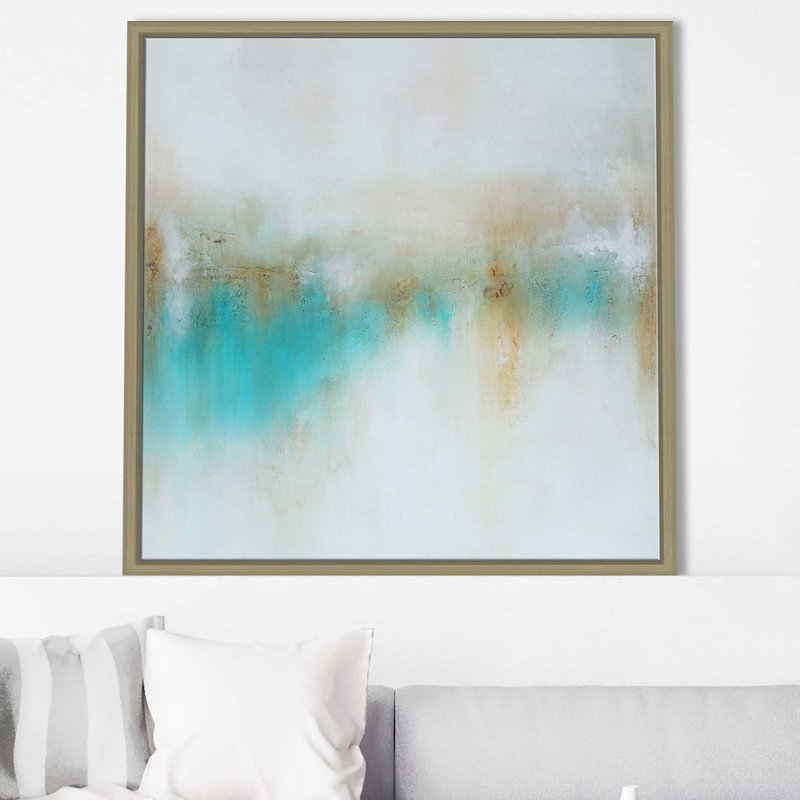 «Wonderland» par KR Moehr - Peinture, Cadre flottant champagne, H 39,5 po x l 39,5 po x P 2 po