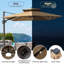 Parasol de terrasse rectangulaire en porte-à-faux avec base lestée 12 pi x 9 pi Wasif-125811088