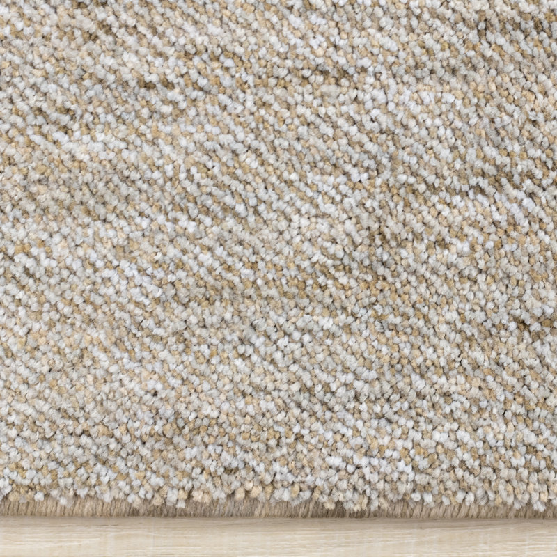 Tapis géométrique neutre beige, taupe, Lecreasha, Rectangle 5 pi 3 po x 7 pi 7 po