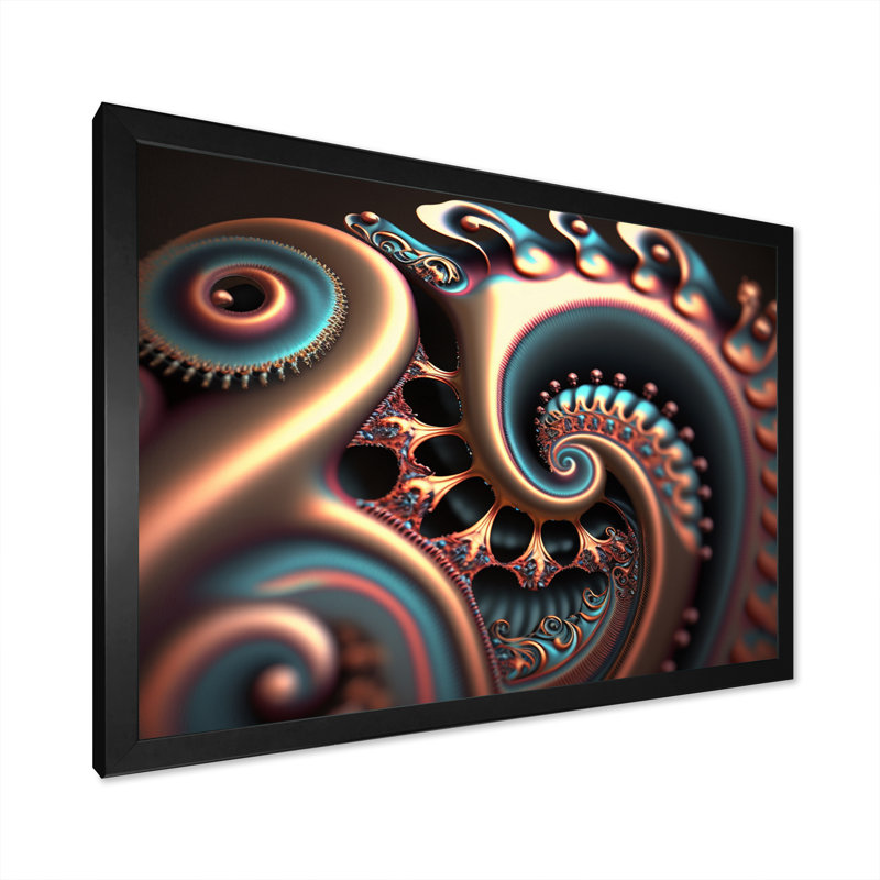 «Glynis Pastel Fractal Spiral Universe IV», reproduction sur toile, H 24 po x l 32 po x P 1 po, Cadre photo noir