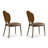 Beige Solid Back Side Chair(Set of 2)
