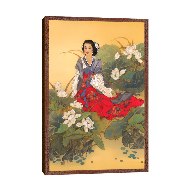 Lady Willow - Painting on Canvas, 66.04 cm H x 45.72 cm W, Classic Brown Wood Framed